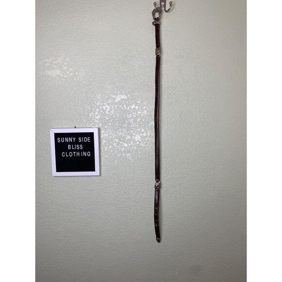 Brown  Genuine Leather Snakeprint Belt With Medal Rose Detailing - Picture 1 of 12